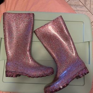 AMAZON GLITTER WATERPROOF RAIN BOOTS $15